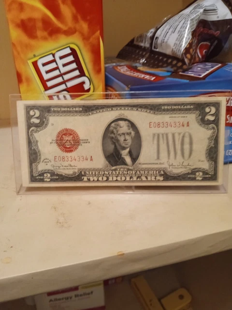 1928 red seal 2 dollar bill very fine