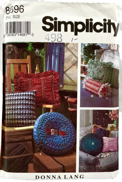 1993 Simplicity Sewing Pattern 8696 Smocked Decorator Pillows 8 Styles Vtg 14673