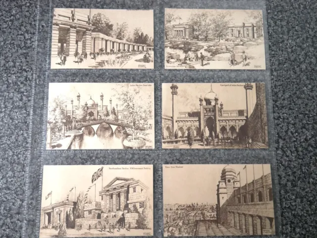 COMPLETE SET OF 12 BRITISH EMPIRE EXHIBITION WEMBLEY 1924 POSTCARDS No's 1 - 12