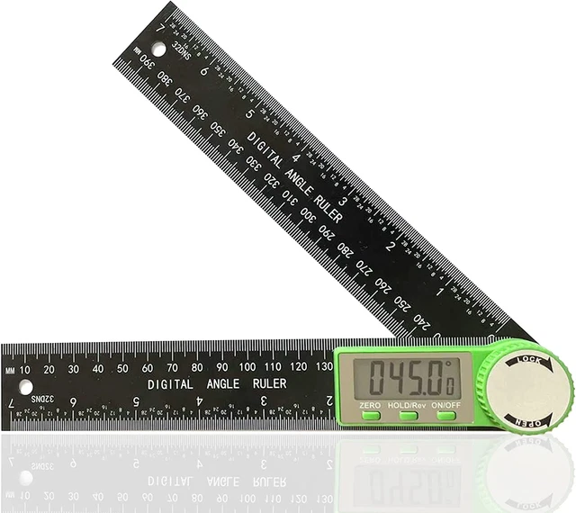 2 In 1 Digital Miter Saw Protractor 7 Inch 200Mm ABS Angle Ruler High Accuracy