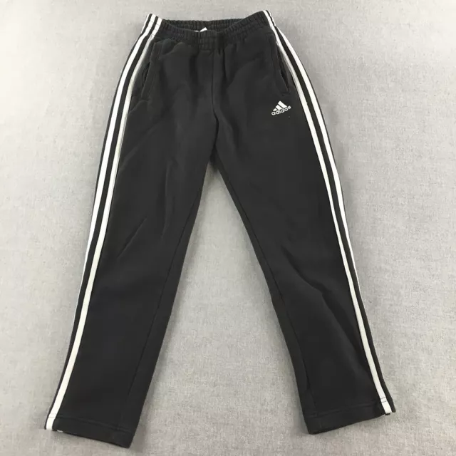 Adidas Kids Boys Tracksuit Pants Size 11 - 12 Years Black Logo Jogger Pockets