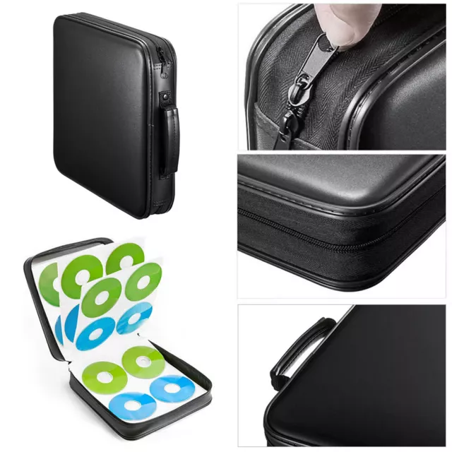 Portable Storage Box DVD VCD Wallets 160 Capacity Travel CD Case Hard Shell Home