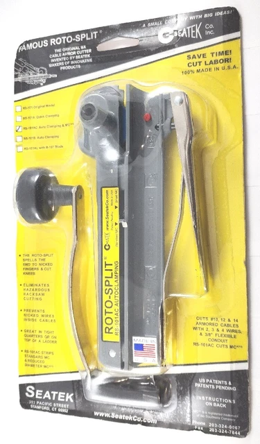 Seatek RS-101AC Automatic Roto-Split Cutter, Ergonomic Crank Handle Made In USA