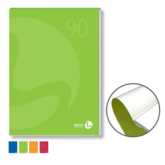 Blocco notes BM90 - A4 - collato lato corto - bianco - 80fg - 90gr - copertina 2