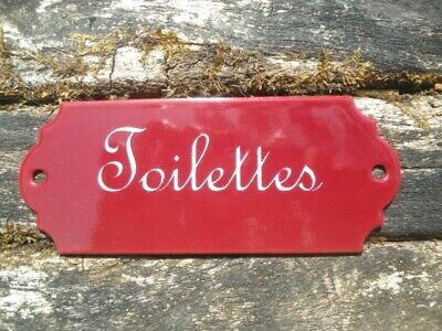PLAQUE DE PORTE EMAILLEE Toilettes Bordeaux EMAIL VERITABLE NEUVE FAB. EN FRANCE