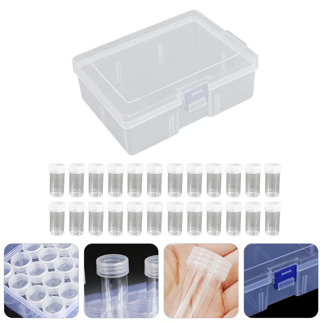 1 juego de perlas de plástico transparente almacenamiento cajas rejillas almacenamiento de diamantes