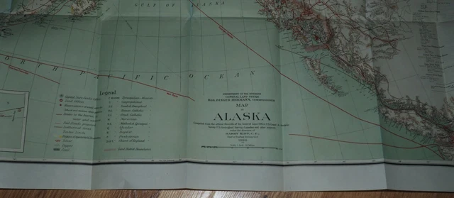 Original Map Alaska Gold Rush General Land Office 1898 Original Map Alaska Gold Rush General Land Office 1898