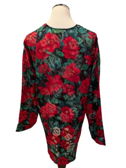 VTG VICTORIA’S SECRET Gold Label Red Floral Sleep Shirt Pajama ...