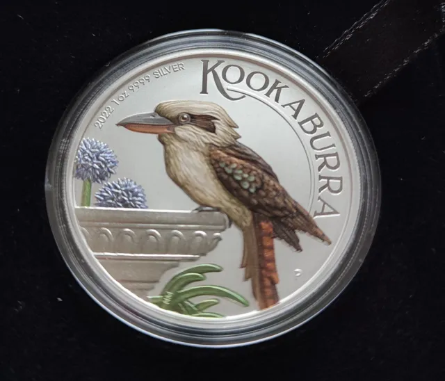 2022 Australia Kookaburra World Money Fair WMF coloured 1 oz unze silver