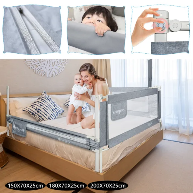Rejilla de cuna rejilla de protección de cama rejilla de cama ajustable cuna 150/180/200 cm
