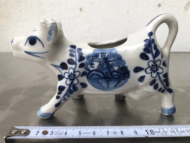 Petit Pot à Lait Et Crémier En Céramique Delf Blue, Peint à La Main, Style Artisanal Vintage