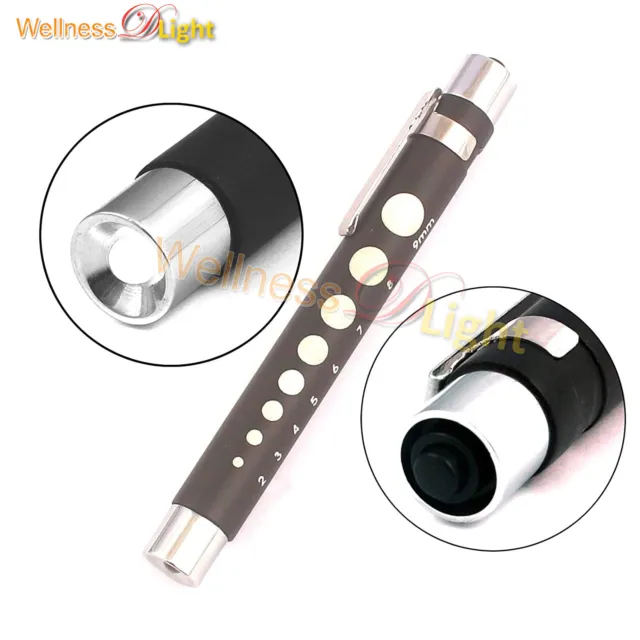 BLACK Medical Pen light PenLight LED With Pupil gauge New EMT, EMS Penlight