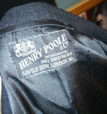 ANTIQUE HENRY POOLE Black Morning Coat Tux Jacket Savile