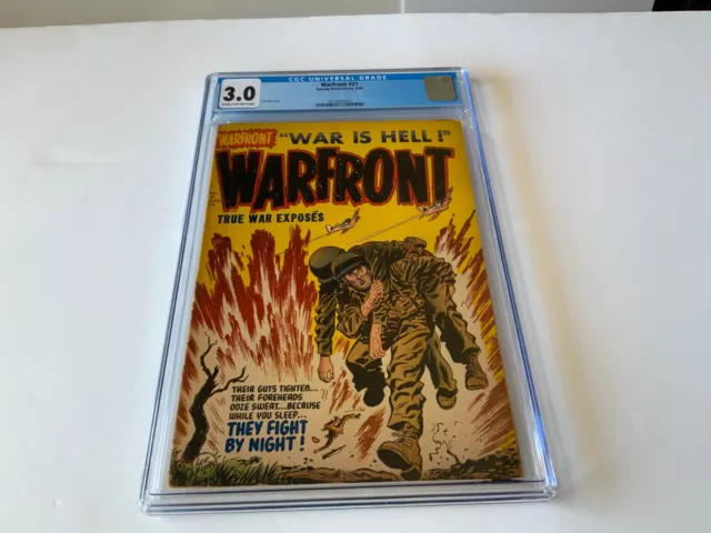 Warfront 21 Cgc 3.0 Lee Elias Pre Code Cool Explosion Cover Harvey Comics 1954