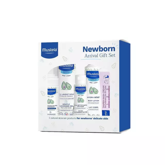 Newborn Arrival Gift Set - Baby Skincare & Bath Time Essentials - Natural & Plan