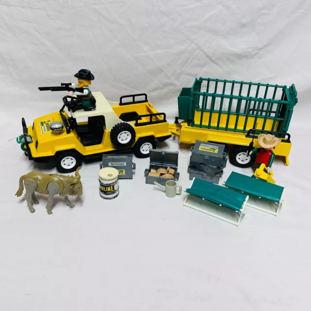 PLAYMOBIL 3528 3529 Safari Ngorongoro Jeep mit Anhänger und Zubehör EUR