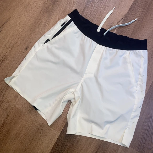 Ten Thousand Interval Shorts 7" Mens Medium Light Yellow Lined Athletic Gym
