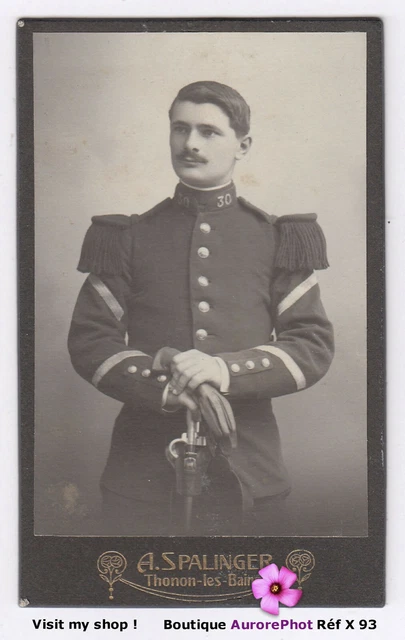 CDV Ancien – Portrait Soldat 38e Régiment D'artillerie – Photo Nîmes Par Royer – Réf 7
