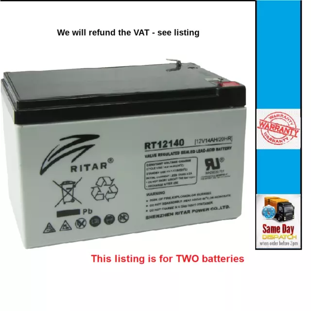 2 x AGM 12V 14AH, Replacement for ES12-12 Mobility Scooter Batteries Battery