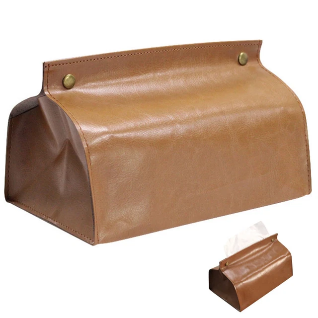 Dispensador de servilletas, pañuelo coche, cuero PU, toalla de papel,