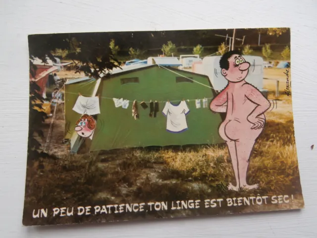 carte humoristique vintage ALEXANDRE série Plage, Camping COMME NEUVE