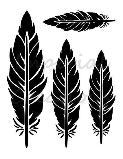 FEATHER 4 Sizes Traditional Indian 8.5 x 11 Stencil Plastic Sheet NEW S42