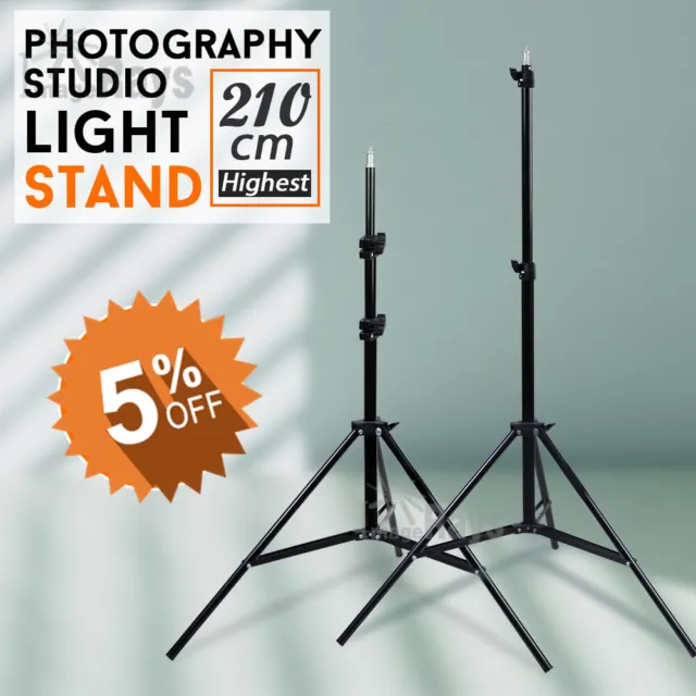 2x Adjustable Light Stand Tripod Support for Studio Photo Flash LED Video Light