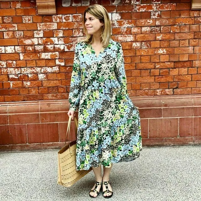 Hm green floral dress cheap