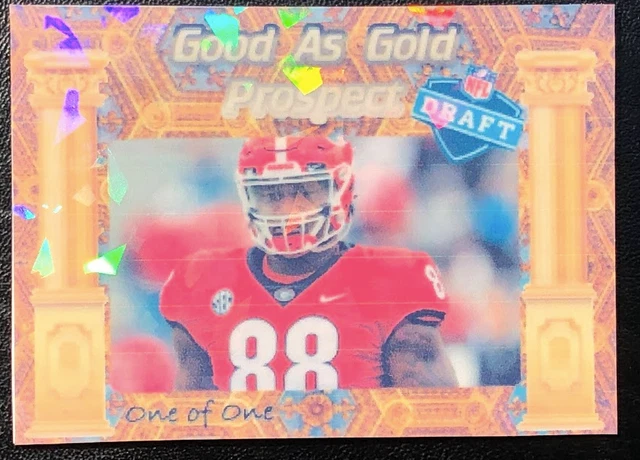 Jalen Carter 2023 Good As Gold Chrome Custom Cracked Ice 1/1 Artist Auto Card
