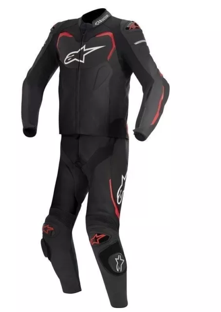 Alpinestars GP PRO Track day Black/Red Leather Two/2 Piece Motorcycle Suit