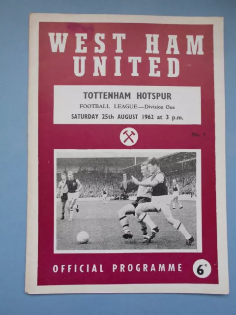 West Ham Tottenham Hotspur  1962/63 League Division One mint condition