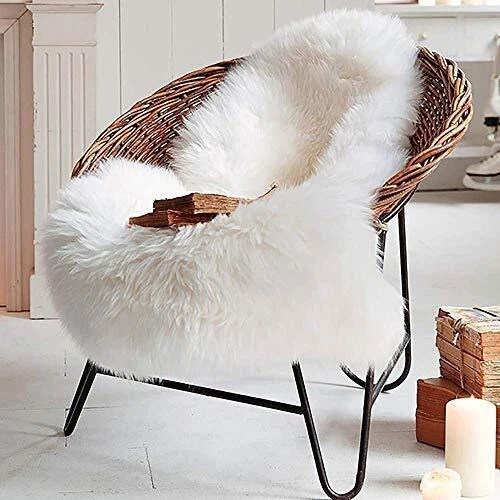 Peau D'Agneau Tanné Écologique Blanc (100-110 Cm Avec Coutures)[n2811
