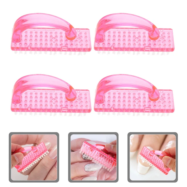 4 piezas detergente de plástico, limpiador de limpieza, cepillos de uñas para