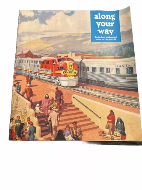 Santa Fe Railroad Vintage 1951 Magazine “Along Your Way” Stations Scenes