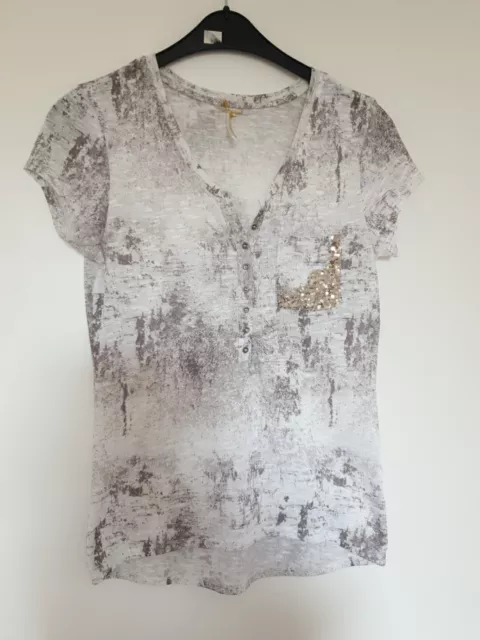 Damen  T-Shirt  in Gr. L  von Key Largo (Maße beachten) Farbe weiß - grau