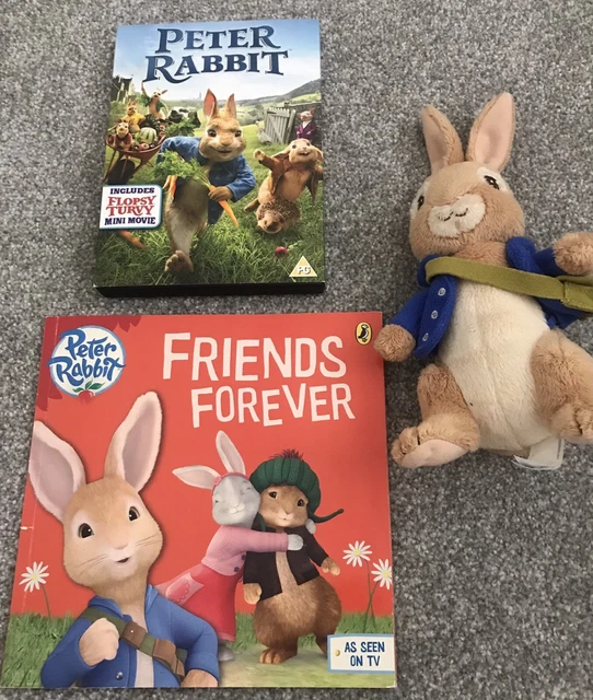 PETER RABBIT BUNDLE Plush Peter DVD & Book Beautiful Preloved Condition ...