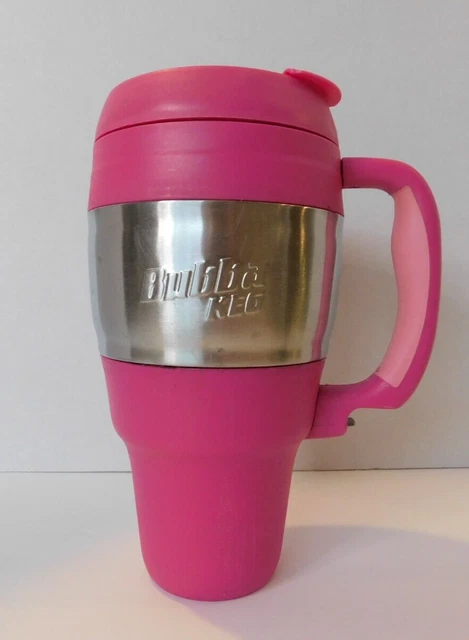 BUBBA KEG 34Oz TRAVEL MUG Stainless Steel Insulated Pink w/Handle Bottle Opener