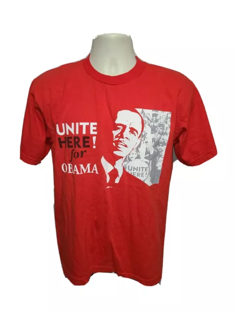 Unite here for Obama Adult Medium Red TShirt