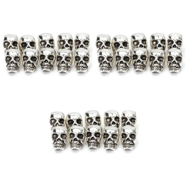 30 pz ciondolo perline teschio lega delicato argento antico ciondolo per bracciale