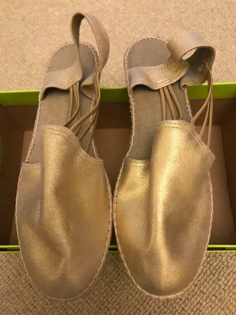 NEW John Lewis Metallic Gold Rope Heel Shoes Size 6.5