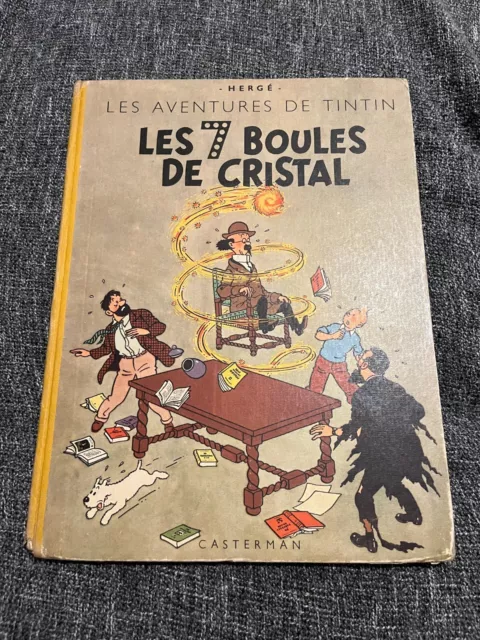 Tintin les 7 boules de cristal (Hergé / Casterman) B3 1949 imp. saphro