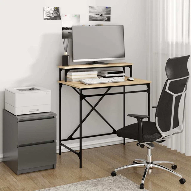 Schreibtisch Sonoma-Eiche 80x50x90  Holzwerkstoff und Eisen S9F0