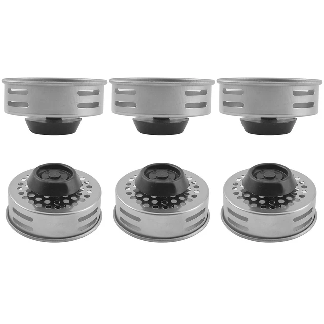 Coladores de fregadero de baño de acero inoxidable premium - paquete de 6, prácticos