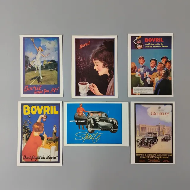 Lot Of 6 Advertising Picture Post Cards Vintage & Antique Collectable Ephemera