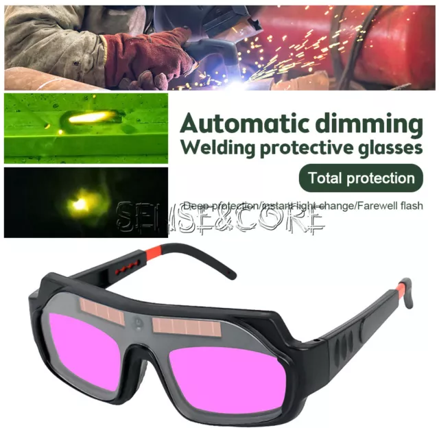 Solar Powered Auto Darkening Welding Helmet Eyes Goggles Welder Protect Glasses