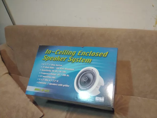 model SP-6ECS IN-Ceiling Enclosed Speaker System 6.5" 2-way 2 speakers w/grilles