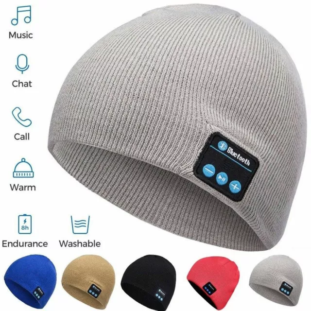 Soft Beanie Hat Warm Headset Headphone Speaker Mic Wireless Bluetooth Smart Cap