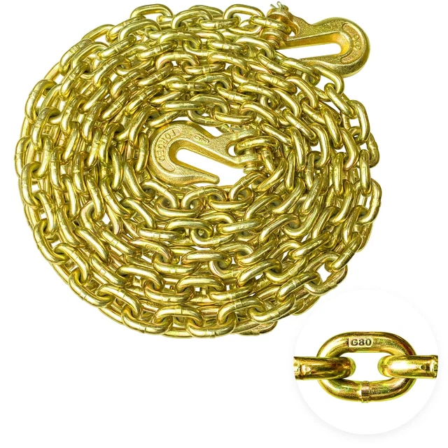 G80 Transport Binder Chain 5/16 Inch X 20 Foot Safety/Binder Chain with Clevis G
