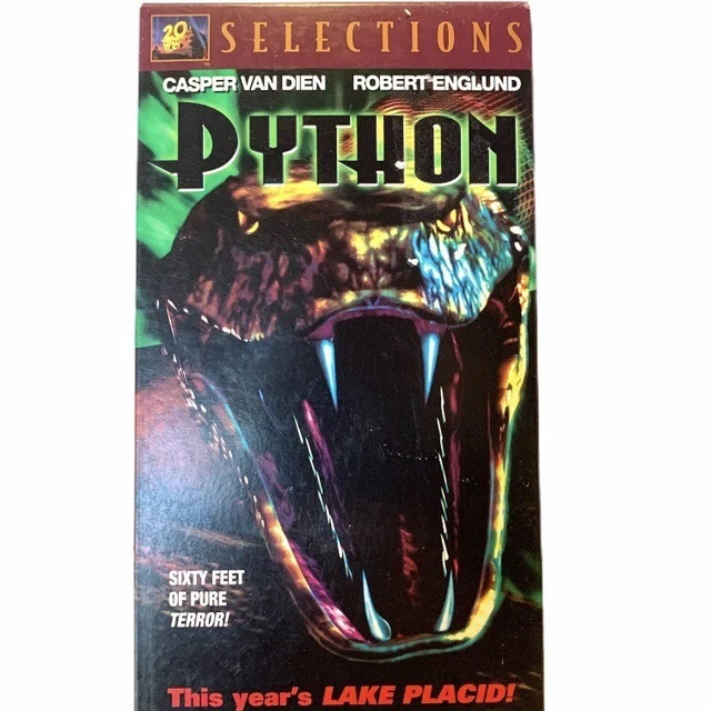 PYTHON VHS 2001 Horror Snakes Movie Robert Englund Casper Van Dien VTG ...