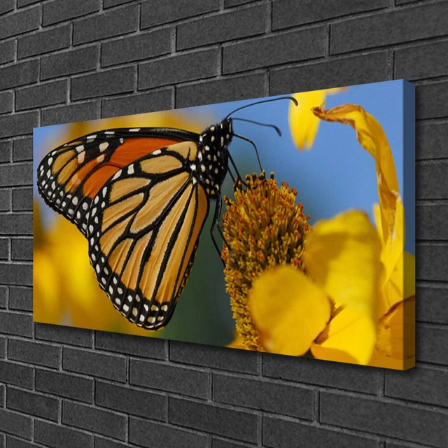 Moderni Astratti 100x50 Quadro Stampa su Tela Canvas Farfalla Fiore Natura
